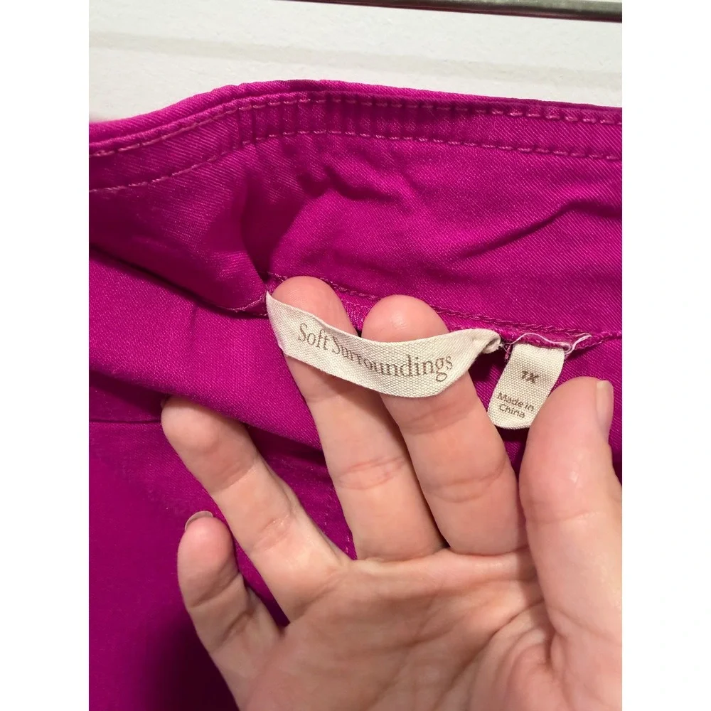 Soft Surroundings Womens Shorts Pull On Stretch Magenta Pink 1X - Picture 3 of 7